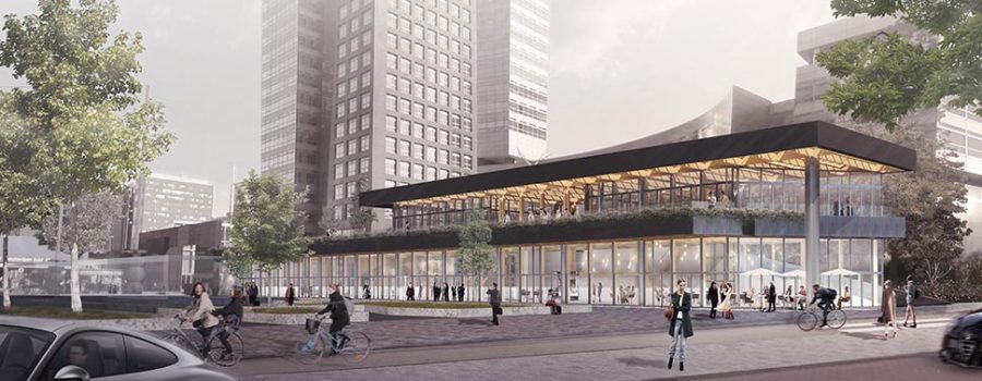 Spijkerbroeken als plafondplaten – Het circulair ABN AMRO Paviljoen in Amsterdam