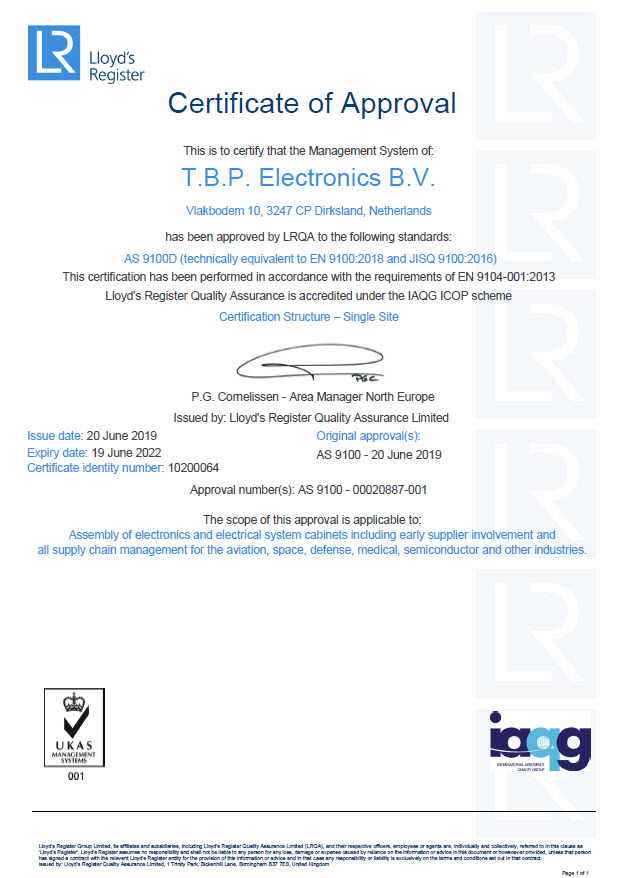 LRQA toetst tbp positief voor certificaat AS 9100