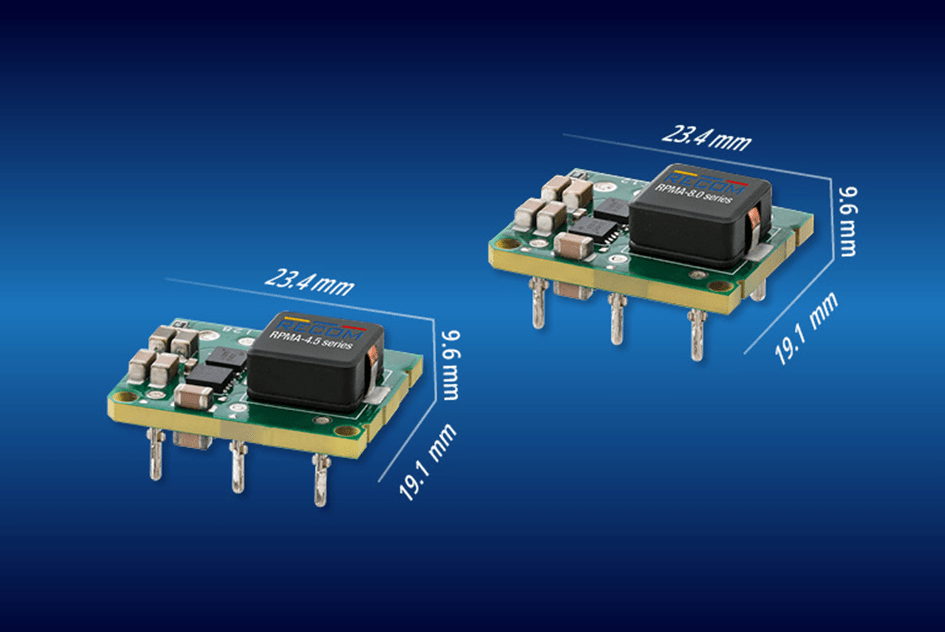 Highly efficient wide-input DC/DCs in 1/32nd bricks