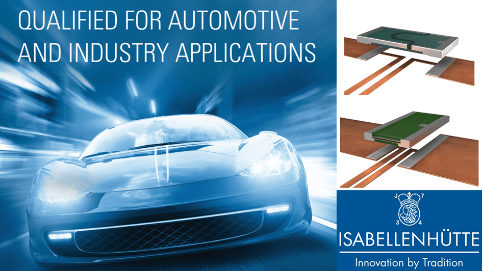 Isabellenhütte offers AEC-Q200 qualified  shunt resistors for precise current measurement in automotive and industrial applications