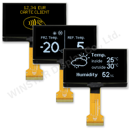 Winstar IC Graphic COG OLED displays in 3 different sizes