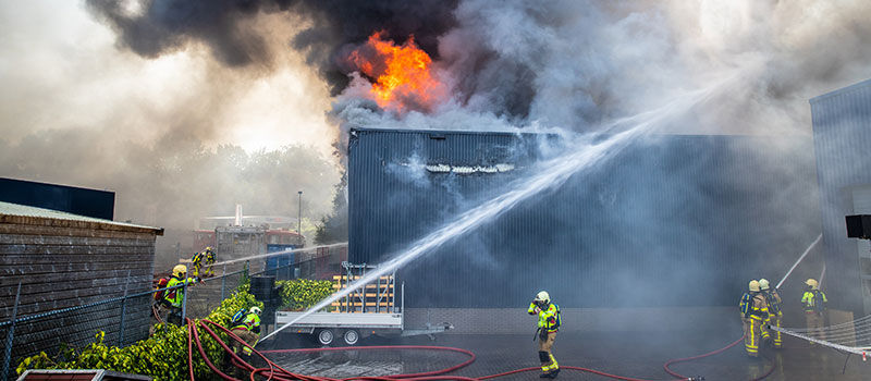 Foto bestrijding van de brand in Nunspeet